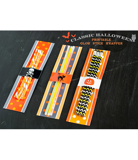 Classic Halloween Design Kit - Printable Glow Stick Wrappers - Instant Download